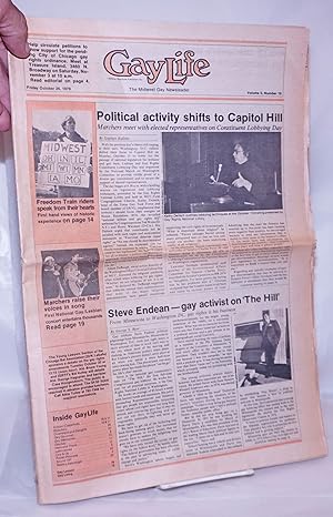 Seller image for GayLife: the Midwest gay newsleader; vol. 5, #19, Friday, October 26, 1979: Political activity shifts to Capitol Hill for sale by Bolerium Books Inc.