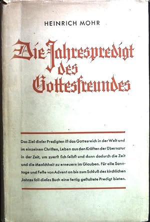 Image du vendeur pour Die Jahrespredigt des Gottesfreundes. mis en vente par books4less (Versandantiquariat Petra Gros GmbH & Co. KG)