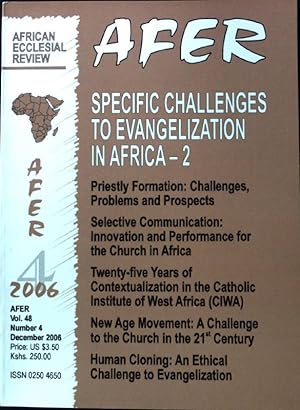 Image du vendeur pour Twenty-five Years of Contextualization in the Catholic Institute of West Africa. - in: Specific Challenges to Evangelization in Africa -2; AFER; Vol 48, Number 4; mis en vente par books4less (Versandantiquariat Petra Gros GmbH & Co. KG)