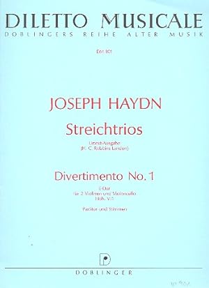 Bild des Verkufers fr Divertimento E-Dur Nr.1 Hob.V:1 fr 2 Violinen und Violoncello Partitur und Stimmen zum Verkauf von moluna