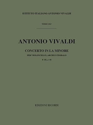 Seller image for Concerto la maggiore F.III:18 per violoncello, archi e cembalo partitura for sale by moluna