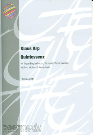 Bild des Verkufers fr Quintessenz fr Oboe (Englischhorn), Klarinette (Bassklarinette) Violine, Viola und Kontrabass Partitur zum Verkauf von moluna