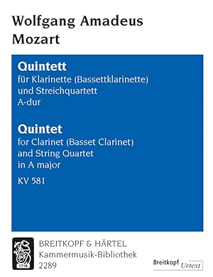 Bild des Verkufers fr Quintett Nr.6 A-Dur KV581 fr Klarinette, 2 Violinen, Viola und Violoncello, Partitur und Stimmen zum Verkauf von moluna