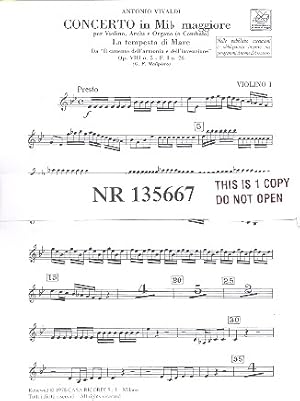 Konzert Es-Dur op.8,5 F.I:26 für Violine und Streichorchester Stimmensatz