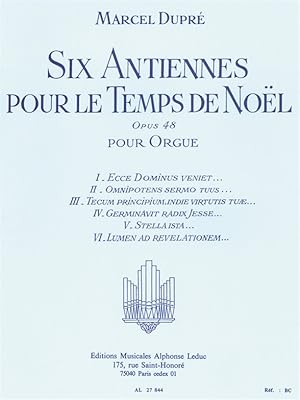 Bild des Verkufers fr 6 antiennes op.48 pour le temps de noel pour orgue zum Verkauf von moluna