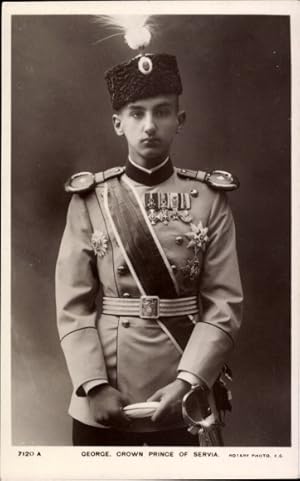 Ansichtskarte / Postkarte Prinz Georg von Serbien, Portrait in Uniform, Orden