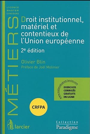 droit institutionnel, matériel et contentieux de l'Union européenne (2e édition)