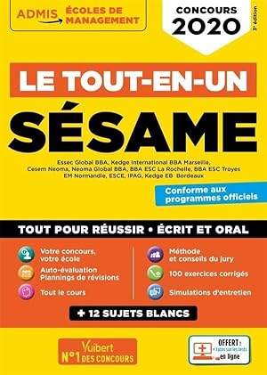 Bild des Verkufers fr SESAME ; le tout-en-un (dition 2020) zum Verkauf von Chapitre.com : livres et presse ancienne