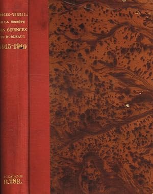 Procès-verbaux des seances de la société des sciences physiques et naturelles de Bordeaux. Année ...