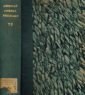 Bild des Verkufers fr American journal of philology. Vol.LXXIII, 1952 zum Verkauf von Biblioteca di Babele