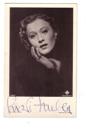 GUSTI HUBER (1914 - 1993). Österreichische Schauspielerin. FOTO-KARTE SIGNIERT. UfA. Foto: Hämmerer.