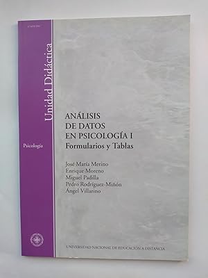 Imagen del vendedor de ANALISIS DE DATOS EN PSICOLOGIA I. FORMULARIOS Y TABLAS. a la venta por TraperaDeKlaus