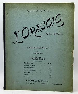 Seller image for L'Oracolo (The Oracle), A Music Drama in One Act (Based on "The Cat and the Cherub," C.B. Fernald) for sale by Ivy Ridge Books/Scott Cranin