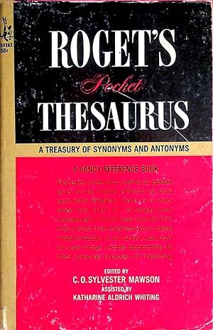 Image du vendeur pour Roget's Pocket Thesaurus: A Treasury of Synonyms and Antonyms mis en vente par Kayleighbug Books, IOBA
