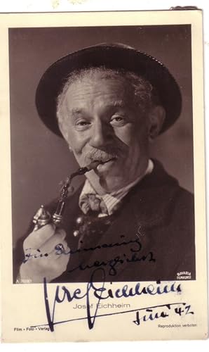 JOSEF EICHHEIM (1888 - 1945). Deutscher Schauspieler. FOTO-KARTE SIGNIERT und DATIERT (Juni 1942)...