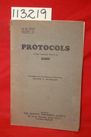 Imagen del vendedor de The Protocols of the Learned Elders of Zion a la venta por Princeton Antiques Bookshop