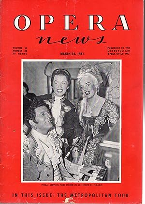 Imagen del vendedor de Opera News: Volume XI, No. 22; March 24, 1947 a la venta por Dorley House Books, Inc.