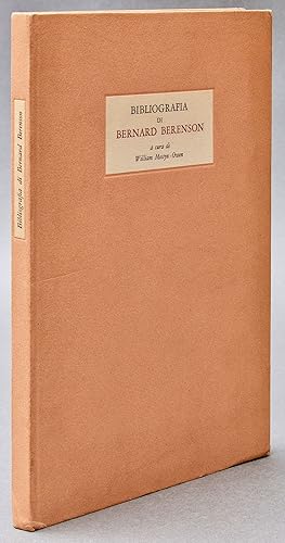 Bibliografia di Bernard Berenson [Inscribed]