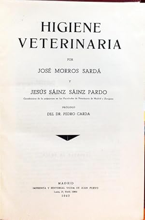 Imagen del vendedor de Higiene veterinaria a la venta por Paraso Lector