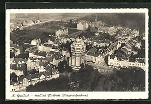 Ansichtskarte M. Gladbach, Wasserturm im Stadtteil Gladbach vom Flugzeug aus