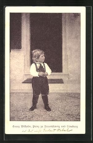Bild des Verkufers fr Ansichtskarte Georg Wilhelm, Prinz von Braunschweig und Lneburg, der kleine Junge im Hof zum Verkauf von Bartko-Reher