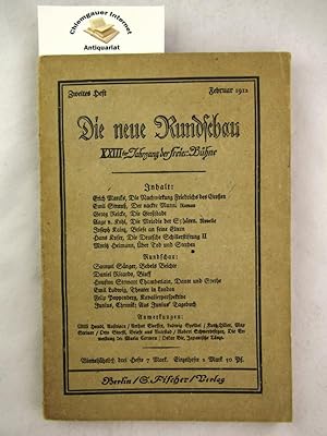 Seller image for Die neue Rundschau. XXIIter Jahrgang der Freien Bhne. Zweites Heft. Februar 1912. for sale by Chiemgauer Internet Antiquariat GbR