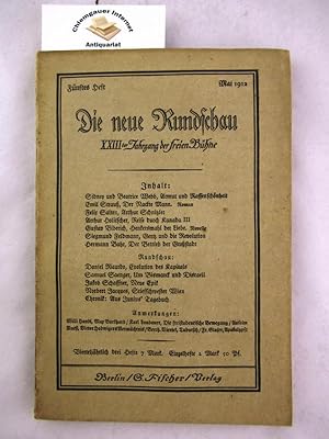 Seller image for Die neue Rundschau. XXIIter Jahrgang der Freien Bhne. Fnftes Heft. Mai 1912. for sale by Chiemgauer Internet Antiquariat GbR