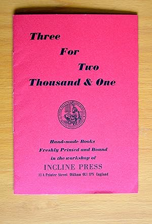 Bild des Verkufers fr Three for Two Thousand and One zum Verkauf von Woodbridge Rare Books