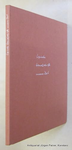 Seller image for Fnfzig Gedichthandschriften deutscher Lyriker der Gegenwart. Ebenhausen, Voss, 1958. Kl.-fol. 58 S., 5 Bl. Or.-Pp. for sale by Jrgen Patzer