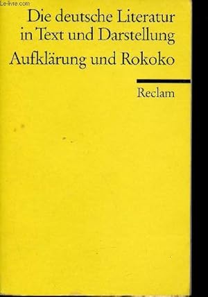 Seller image for Die deutsche Literatur in Text und Darstellung : Auflrung und Rokoko. Volume 5 for sale by Le-Livre