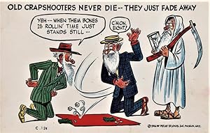 Seller image for gambling postcard: Old Crapshooters Never Die for sale by Mobyville