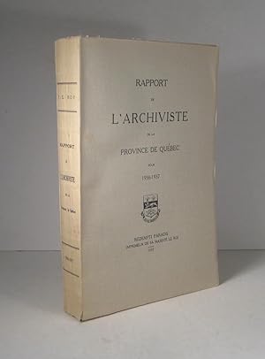 Rapport de l'Archiviste de la Province de Québec pour 1936-1937