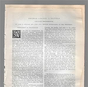 Imagen del vendedor de Abraham Lincoln A History, Part XIV: Lincoln's Inauguration a la venta por Legacy Books II