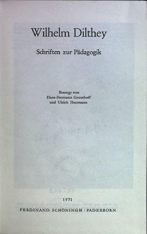 Seller image for Schriften zur Pdagogik. Schninghs Sammlung pdagogischer Schriften; Quellen Historischen, Empirischen und Vergleichenden Erziehungswissenschaften. for sale by books4less (Versandantiquariat Petra Gros GmbH & Co. KG)