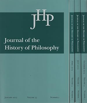 Seller image for [4 Volumes in 1] Journal of the History of Philosophy: Volume 53 - January 2015, Number 1; April 2015, Number 2; July 2015, Number 3; October 2015, Number 4. for sale by Fundus-Online GbR Borkert Schwarz Zerfa