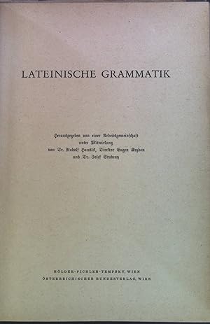 Bild des Verkufers fr Lateinische Grammatik. zum Verkauf von books4less (Versandantiquariat Petra Gros GmbH & Co. KG)