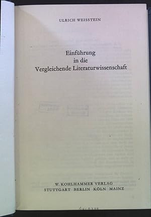 Seller image for Einfhrung in die Literaturwissenschaft. for sale by books4less (Versandantiquariat Petra Gros GmbH & Co. KG)