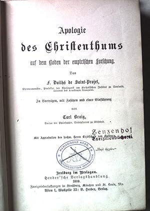 Seller image for Apologie des Christenthums auf dem Boden der empirischen Forschung. for sale by books4less (Versandantiquariat Petra Gros GmbH & Co. KG)