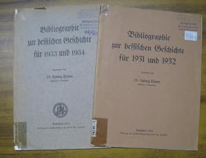 Bild des Verkufers fr 2 Teile: Bibliographie zur hessischen Geschichte fr 1931 und 1932 UND fr 1933 und 1934. zum Verkauf von Antiquariat Carl Wegner