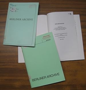 Bild des Verkufers fr Berliner Archive. - Hier die 1., 2. und 3. Auflage des Werkes aus den Jahren 1977, 1980 und 1983. zum Verkauf von Antiquariat Carl Wegner