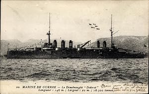 Bild des Verkufers fr Ansichtskarte / Postkarte Franzsisches Kriegsschiff, Diderot, Dreadnought, Marine de Guerre zum Verkauf von akpool GmbH