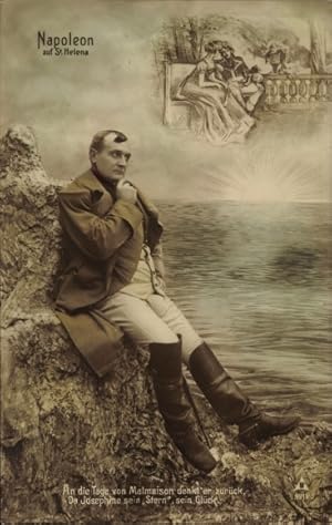 Ansichtskarte / Postkarte Napoleon Bonaparte auf St. Helena, Schauspieler, An die Tage von Malmai...