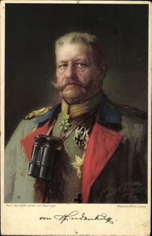 Künstler Ansichtskarte / Postkarte Vogel, Hugo, Generalfeldmarschall Paul von Hindenburg, Portrai...