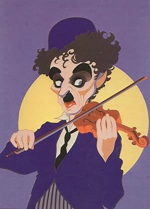 Charlie Chaplin Silent Film Star Comic Art Painting Postcard