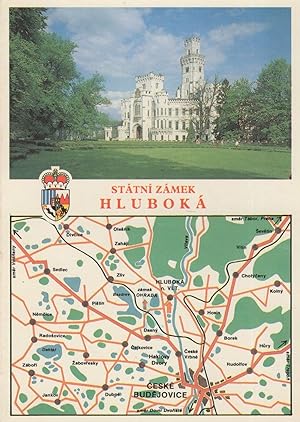 Hluboka Statni Zamek Czech Republic Folding Map Postcard