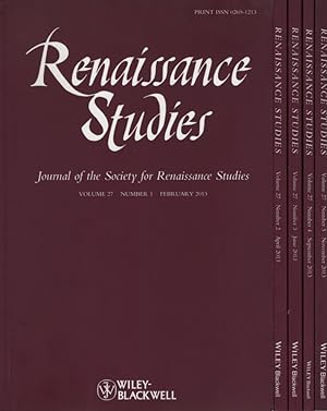 Seller image for [5 Volumes in 1] Renaissance Studies - Journal of the Society for Renaissance Studies Volume 27: February - Number 1, April - Number 2, June - Number 3, September (The Italian University in the Renaissance. Guest editors: David Rundle and Alessandra Petrina) - Number 4, November - Number 5. for sale by Fundus-Online GbR Borkert Schwarz Zerfa