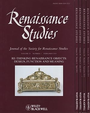 Seller image for [5 Volumes in 1] Renaissance Studies - Journal of the Society for Renaissance Studies Volume 24: February (Re-thinkin Renaissance Objects: Design, Function and Meaning) - Number 1, April - Number 2, June - Number 3, September - Number 4, November - Number 5. for sale by Fundus-Online GbR Borkert Schwarz Zerfa