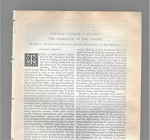 Bild des Verkufers fr Abraham Lincoln A History, Part XV: The Formation Of The Cabinet zum Verkauf von Legacy Books II