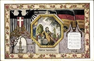 Wappen Ansichtskarte / Postkarte Wien, Komponist Franz Schubert, 10. Deutsches Sängerbundesfest 1928