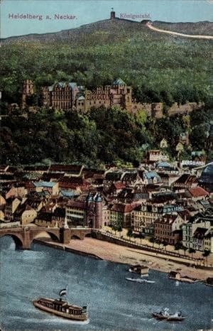 Ansichtskarte / Postkarte Heidelberg am Neckar, Gesamtansicht, Königsstuhl